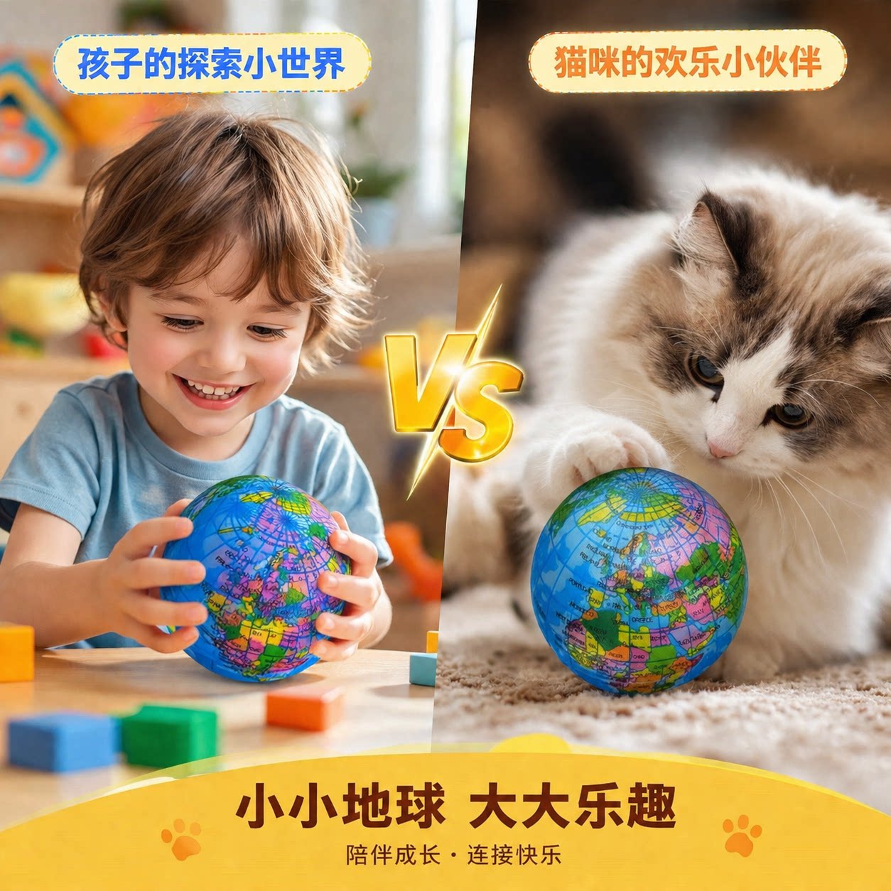 猫狗玩具pu海绵球软球宠物生活仿真地球仪儿童玩具球猫玩具
