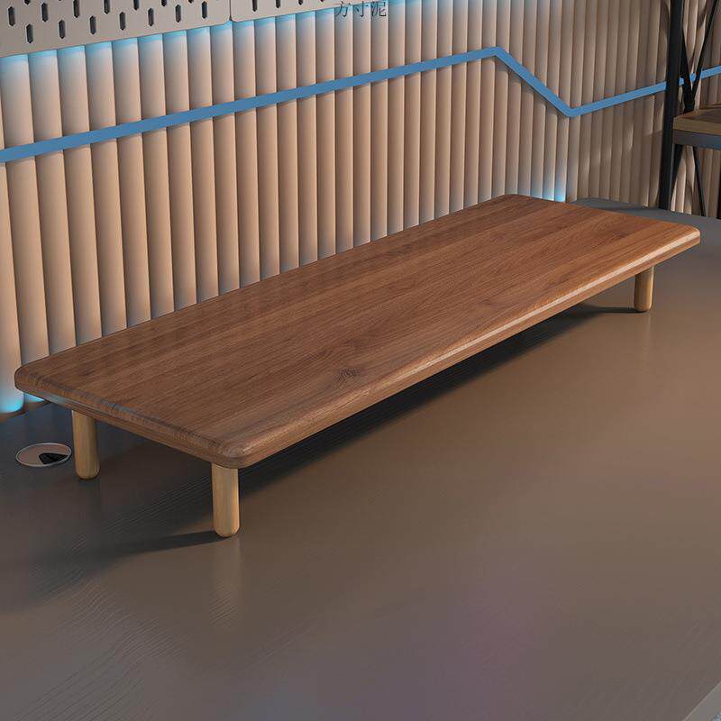 加厚实木电脑显示器增高架办公室桌面加高托架护颈支架收纳置物架