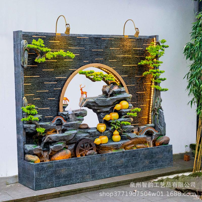 假山喷泉流水摆件隔断屏风别墅客厅办公茶室阳台会所落地鱼池景观