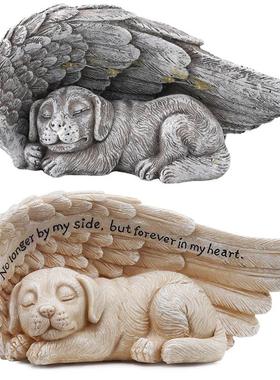 跨境新品创意天使狗狗树脂摆件宠物纪念工艺品天使之翼工艺摆件