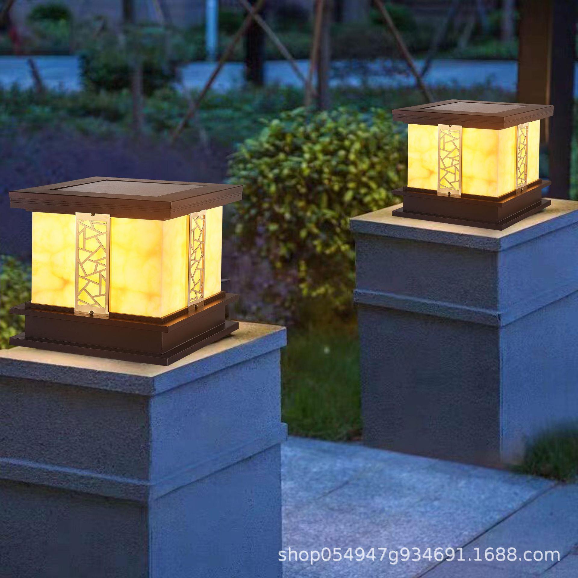 太阳能庭院装饰户外别墅花园大门柱子室外超亮家用门柱灯墙壁厂家