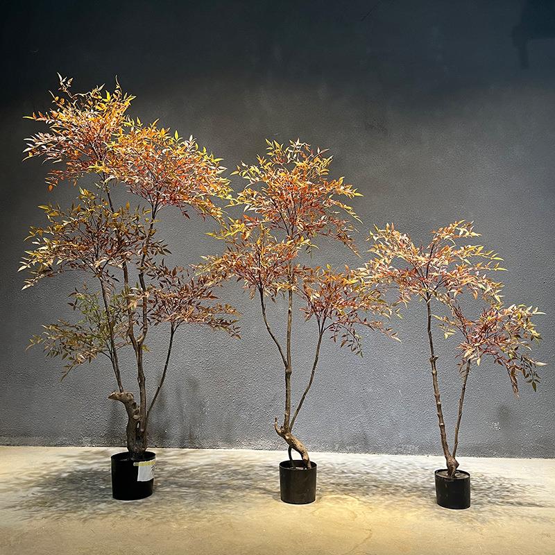 仿真南天竹植物假绿植装饰仿真树客厅落地盆栽仿生绿植摆件