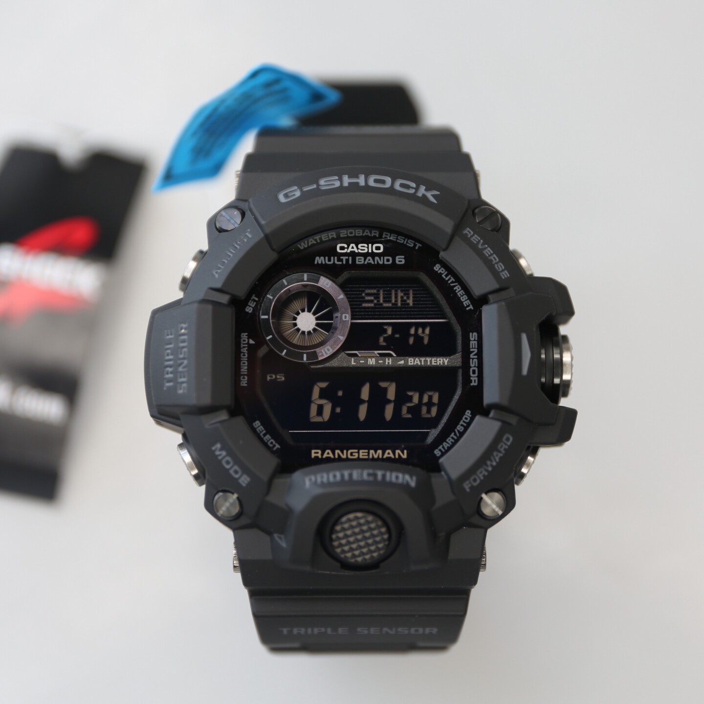 卡西欧G-SHOCK猫人太阳能电波三重感应运动户外手表 GW-9400-1B
