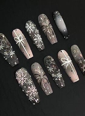 雪花氛围感雪花烟花穿戴甲