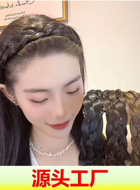 真发发箍假发一体高颅顶遮白发