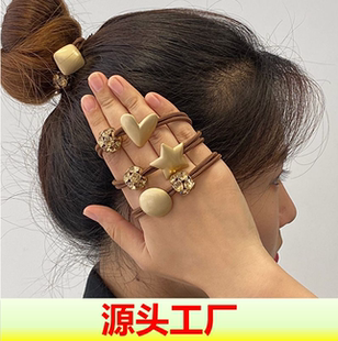 头绳女简约气质复古水钻串珠发圈ins丸子头发绳皮筋扎头网红发饰