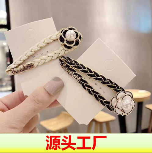 高级感小香风山茶花发夹气质简约刘海边夹卡子侧面碎发夹子女顶夹