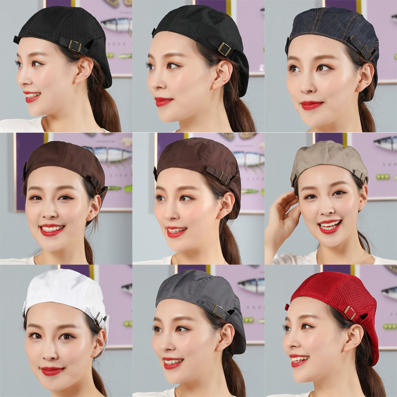 调节扣贝雷帽点心烘焙工作帽餐饮服务员快餐帽男女蛋糕店前进帽