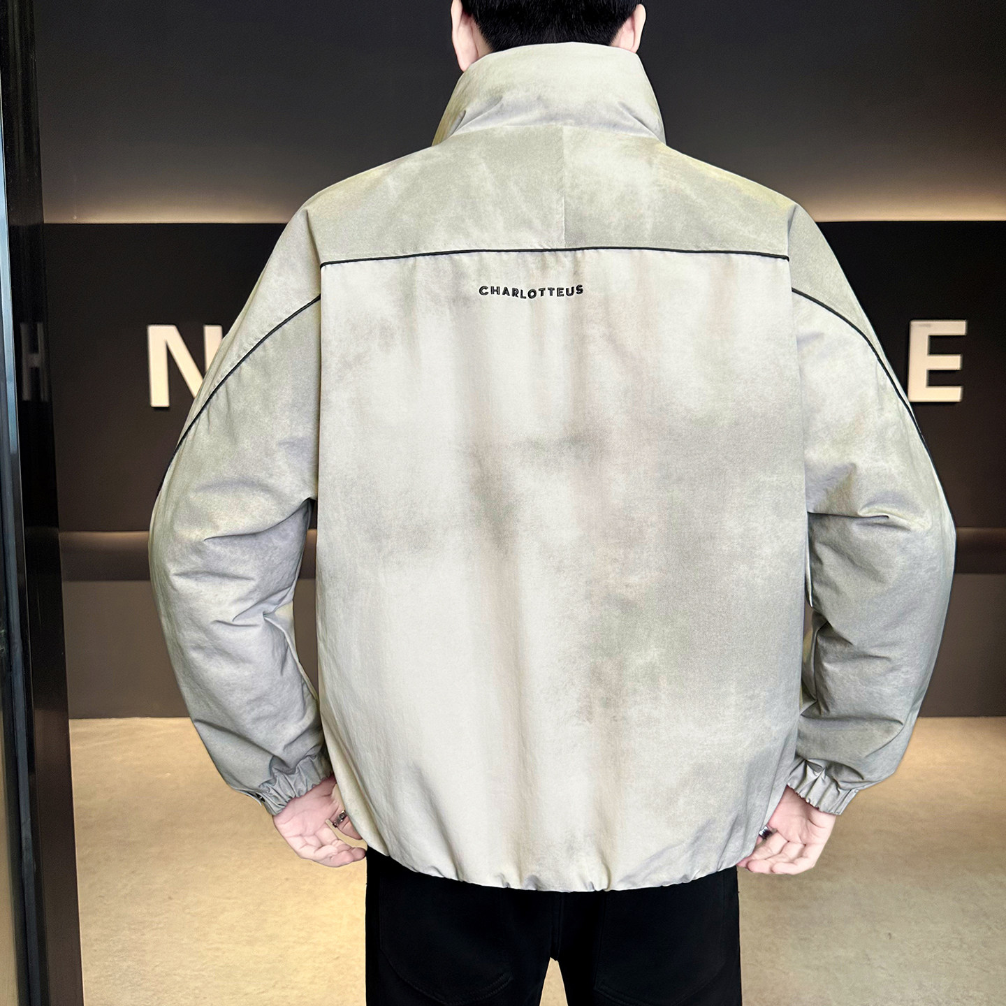 模特2025冬季男士立领新标90白鸭绒羽绒服91875P310米白,男装羽绒服,电商D227