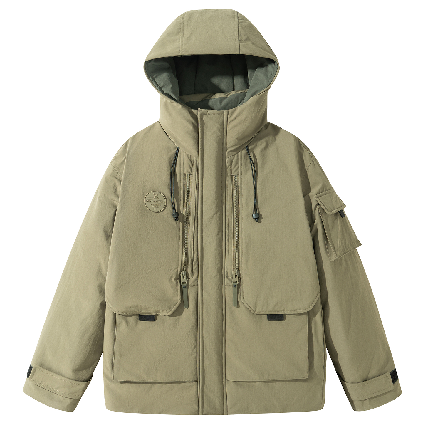 平铺2025冬季男士连帽新标90白鸭绒羽绒服8060P320绿色，男装羽绒服，电商D227