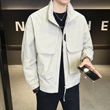 模特2026春装新款立领夹克衫882601P115卡其穿到200斤，男装夹克，电商D227