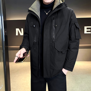 模特  2025冬季男士连帽新标90白鸭绒羽绒服  8060 P320  绿色图片