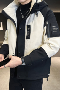 模特店主风 2025 标90白鸭绒连帽 工装羽绒服  986  P330 军绿图片
