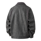 平铺2025年秋装男士机车皮衣PU皮夹克外套25619P140黑色，男装夹克，电商D227