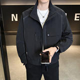 模特2026春装新款立领夹克衫2628P120黑色穿到190斤，男装夹克，电商D227