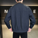 模特2026年春装翻领长袖夹克外套25602P120蓝色，男装夹克，电商D227