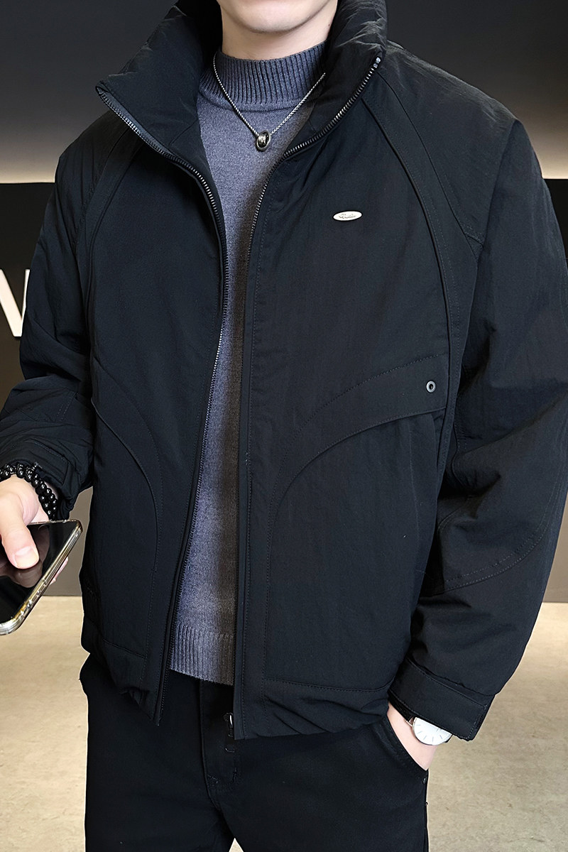 模特2025冬季男士立领标50绒白鸭绒羽绒服7631P185灰色,男装羽绒服,电商D227