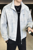 模特2026春装新款立领夹克衫26505P125灰色穿到200斤，男装夹克，电商D227