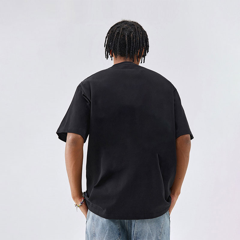 纯棉黑白色短袖t恤男女夏季重磅日系男生打底半袖上衣宽松运动衣