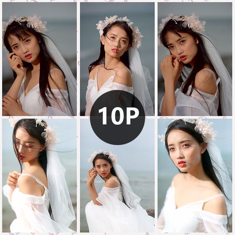 RAW原图海边浪漫婚纱摄影人像写真图片CR2原片精修调色PS练习素材
