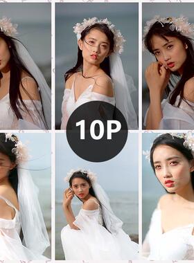 RAW原图海边浪漫婚纱摄影人像写真图片CR2原片精修调色PS练习素材