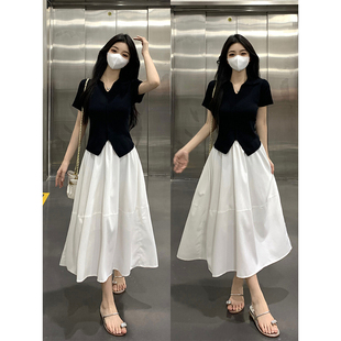 YL5656夏季高腰别致有口袋a字半身裙女梨型身材遮胯休闲显瘦伞裙