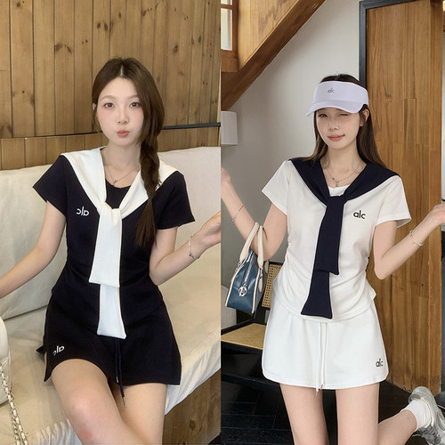 O-35885实拍夏装新款胖mm大码女休闲刺绣字母披肩短袖半身裙套装