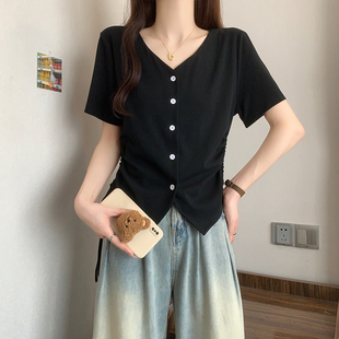 Y16282实拍精棉大码女装胖MM小香风气质百搭显瘦短袖小个子上衣