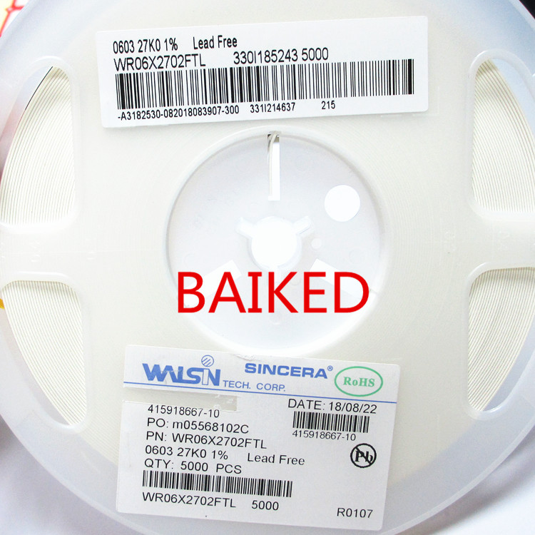Walsin 0603 27K0 27K 1% Lead Free WR06X2702FTL  电阻 5000只