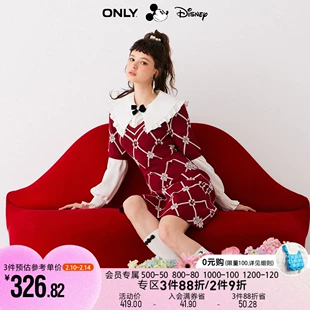 迪士尼联名裙子收腰针织中长连衣裙女 ONLY2023春季 新款 123146017