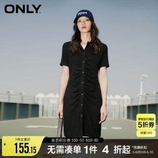 ONLY春夏气质修身显瘦小黑裙休闲连衣裙女|123161010