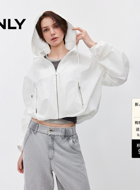 ONLY2026春季新款建筑感时髦短款连帽落肩宽松舒适口袋外套女