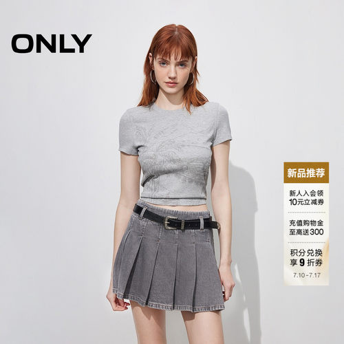 ONLY印花正肩短袖T恤