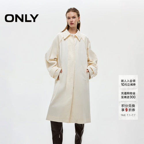 ONLY翻领插肩风衣外套