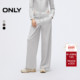 新款 舒适刺绣LOGO装 饰宽松直筒纯色卫裤 ONLY2025冬季 休闲裤 女