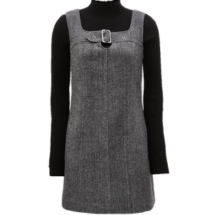 ONLY春季复古百搭修身长袖套装短裙连衣裙女|124307035