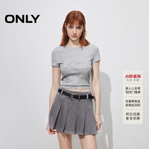ONLY印花正肩短袖T恤