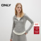 软糯亲肤内里加绒修身 ONLY2025冬季 新款 假两件连帽抽绳卫衣女