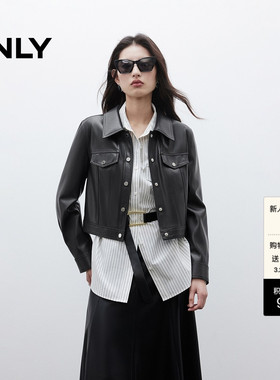 ONLY春季潮酷风利落挺括质感长袖正肩翻领夹克外套女