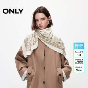 ONLY2026春季 腰果印花边角精工缝合细腻柔滑光泽感丝巾围巾女 新款