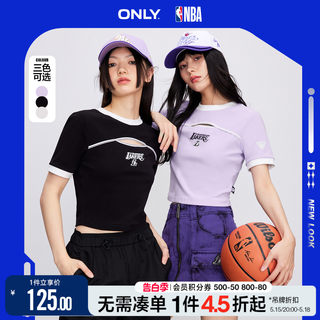 ONLY夏季NBA联名款运动风假两件设计短款短袖T恤女