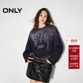 扎染印花圆领落肩纯棉卫衣女 ONLY冬季 潮流时尚 12439S017