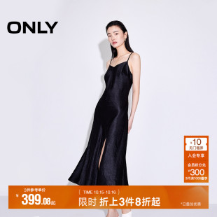 气质法式 新款 ONLY2025春季 显瘦V领吊带小黑裙连衣裙 觅光裙