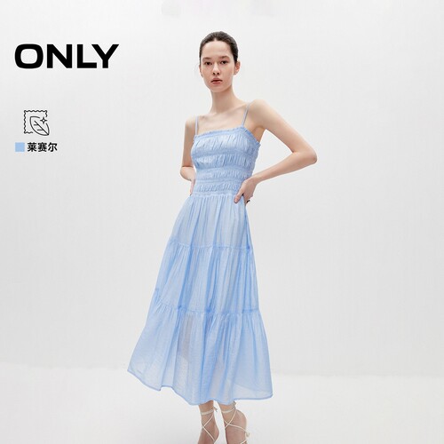 ONLY收腰无袖中长款吊带连衣裙