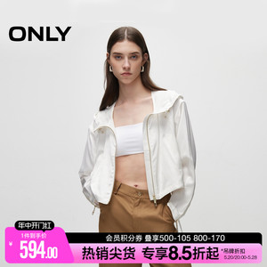ONLY2024夏季新款简约休闲宽松连帽蝙蝠袖短款外套女|124236006