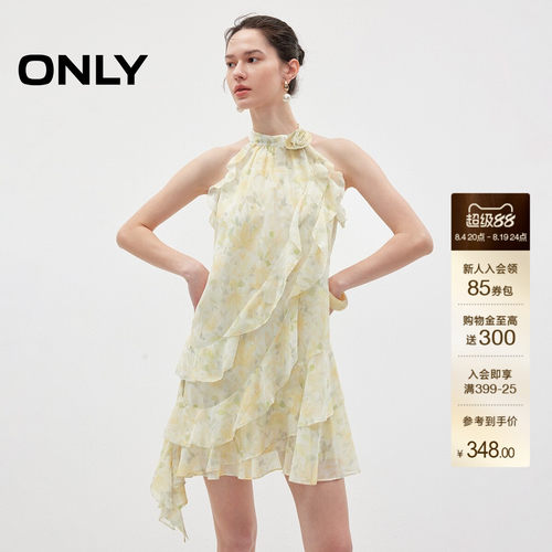 ONLY荷叶边插肩无袖裙子连衣裙女