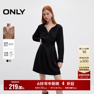 ONLY百搭抽绳A字收腰短裙连衣裙