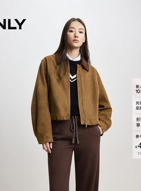 ONLY复古条绒翻领宽松外套