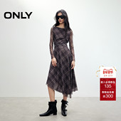 ONLY2026春季 新款 优雅风不规则下摆心机露肩设计中长裙连衣裙女