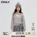 ONLY秋季 12339S012 休闲百搭时髦宽松露肩圆领印花长袖 卫衣女
